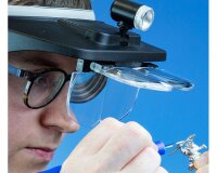 KrickKopfbandlupe Bi-Plate mit 4 Linsen + Licht