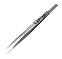 KrickPinzette sehr spitz mit Feststellmechanik