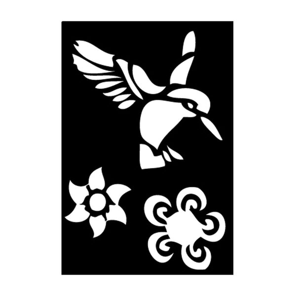 KrickAirbrush Schablone HUMMINGBIRD + FLOWER