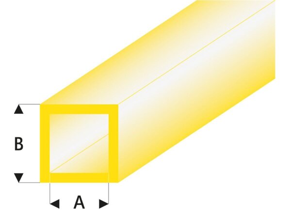 KrickASA Quadrat Rohr transparent gelb 4x5x330 mm (5)