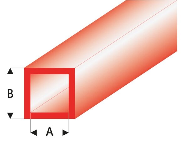 KrickASA Quadrat Rohr transparent rot 4x5x330 mm (5)