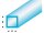 KrickASA Quadrat Rohr transparent blau 3x4x330 mm (5)