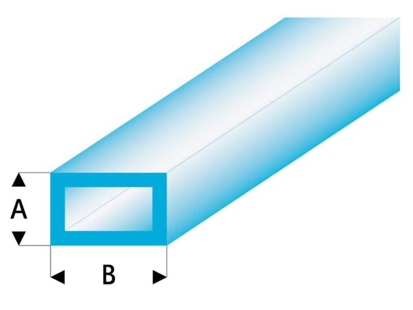 KrickASA Rechteck Rohr transparent blau 2x4x330 mm (5)