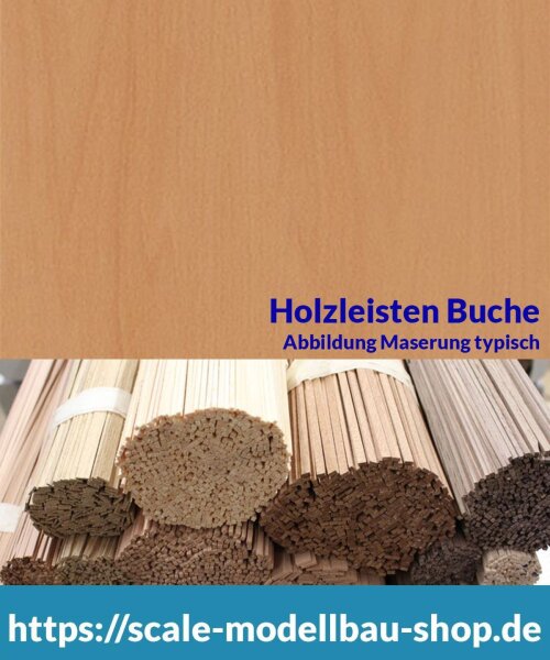 Buche Holzleiste  1,5 x  9 mm  (  )