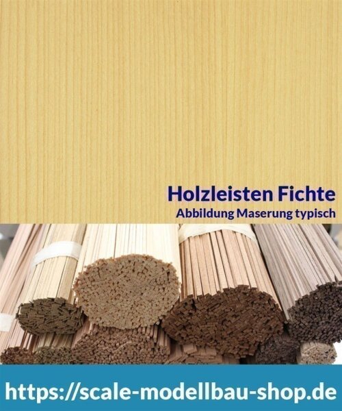 Fichte Holzleiste  0,6/0,7 x  12 mm Länge: ca. 1000 mm