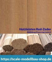 Red-Zeder Holzleiste  1 x  1 mm Länge: ca. 1000 mm