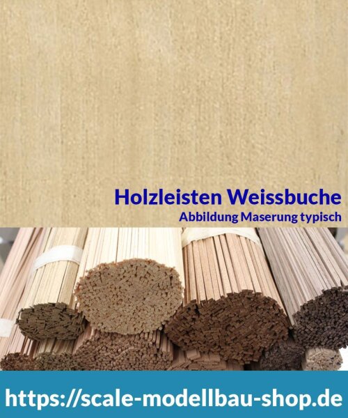 Weißbuche Holzleiste  4 x  8 mm  (  )