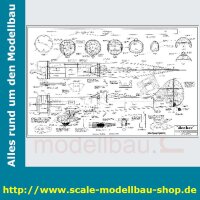 Bauplan De Havilland Airco D.H. 2 Spannweite ca. 1524 mm...