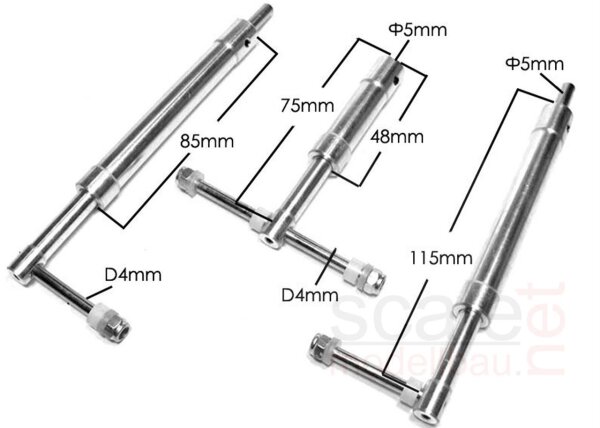 ScaleMod gefederte Fahrwerksbeine 3-Bein Kit 115/75 mm  ( SC.003.003 )