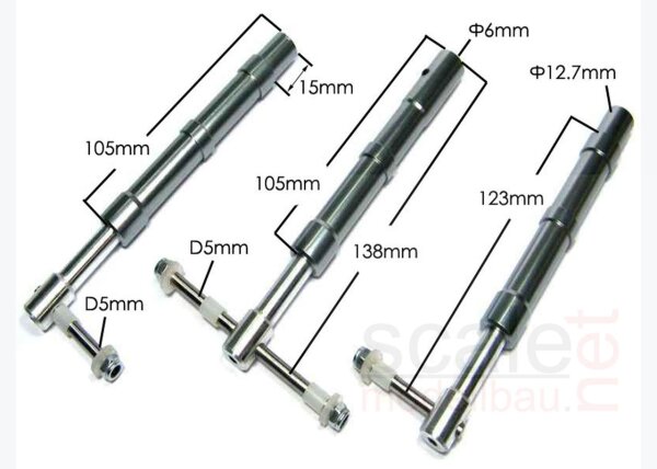 ScaleMod gefederte Fahrwerksbeine 3-Bein Kit 138/123 mm  ( SC.003.012 )