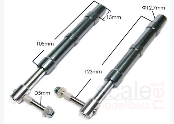 ScaleMod gefederte Fahrwerksbeine 2-Bein Kit 123 mm  ( SC.003.013 )