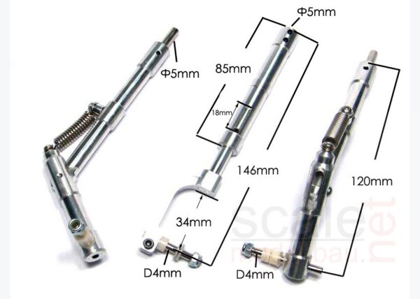 ScaleMod gefederte Fahrwerksbeine 3-Bein Kit 146/120 mm  ( SC.003.016 )