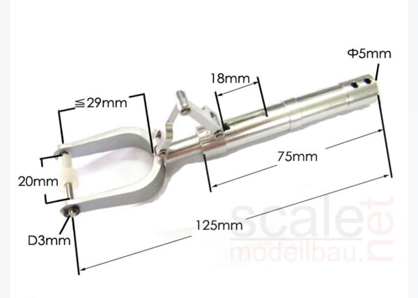 ScaleMod gefedertes Fahrwerksbein 125 mm  ( SC.003.027 )