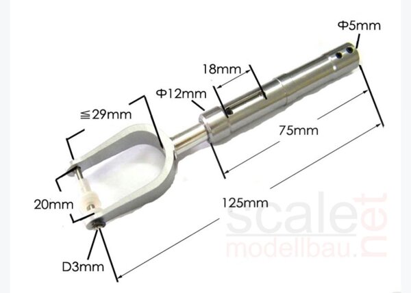ScaleMod gefedertes Fahrwerksbein 125 mm  ( SC.003.028 )