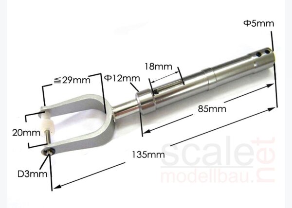 ScaleMod gefedertes Fahrwerksbein 135 mm  ( SC.003.029 )