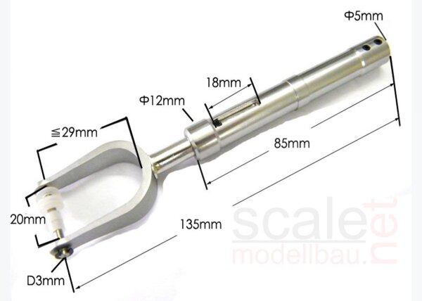 ScaleMod gefedertes Fahrwerksbein 135 mm  ( SC.003.030 )