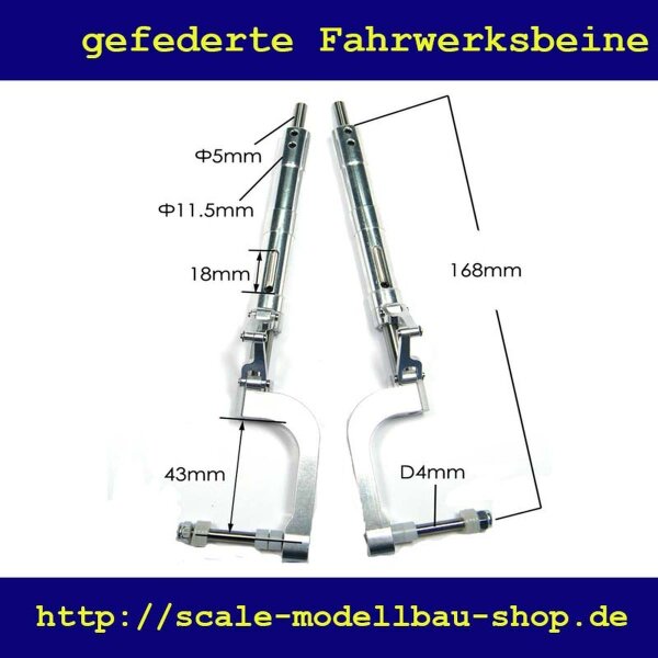 ScaleMod gefederte Fahrwerksbeine Zero 2-Bein Kit 168 mm  ( SC.003.035 )