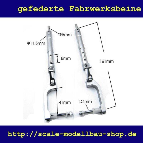 ScaleMod gefederte Fahrwerksbeine P51 2-Bein Kit 161 mm  ( SC.003.036 )