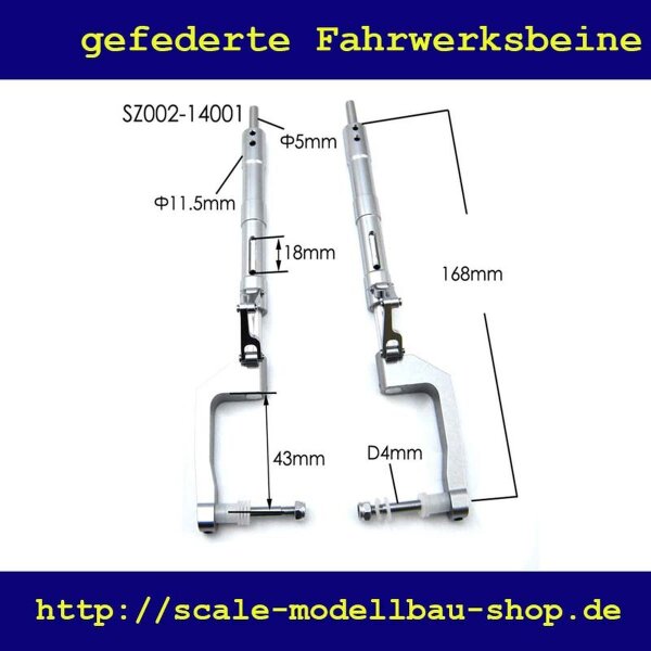 ScaleMod gefederte Fahrwerksbeine F8F 2-Bein Kit 168 mm  ( SC.003.037 )