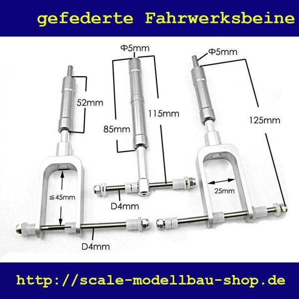 ScaleMod gefederte Fahrwerksbeine 3-Bein Kit 125/115 mm  ( SC.003.042 )