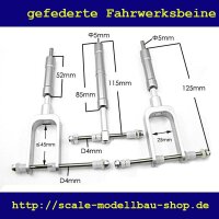 ScaleMod gefederte Fahrwerksbeine 3-Bein Kit 125/115 mm...