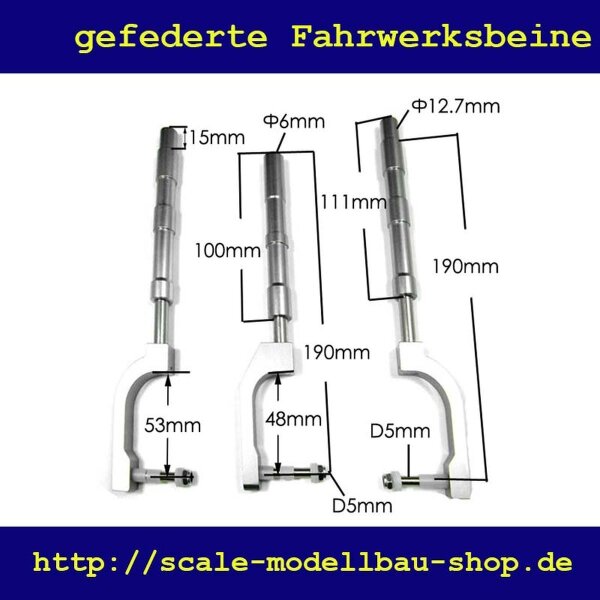 ScaleMod gefederte Fahrwerksbeine ME 3-Bein Kit 190/190 mm  ( SC.003.043 )