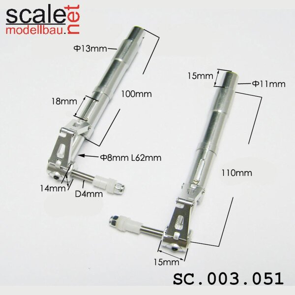 ScaleMod gefederte Fahrwerksbeine 2-Bein 110 mm  ( SC.003.051 )
