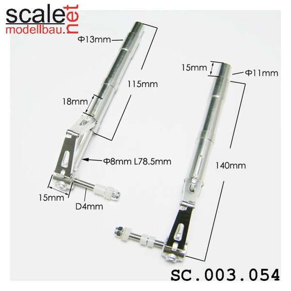 ScaleMod gefederte Fahrwerksbeine 2-Bein 140 mm  ( SC.003.054 )