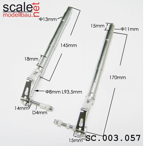 ScaleMod gefederte Fahrwerksbeine 2-Bein 170 mm  ( SC.003.057 )