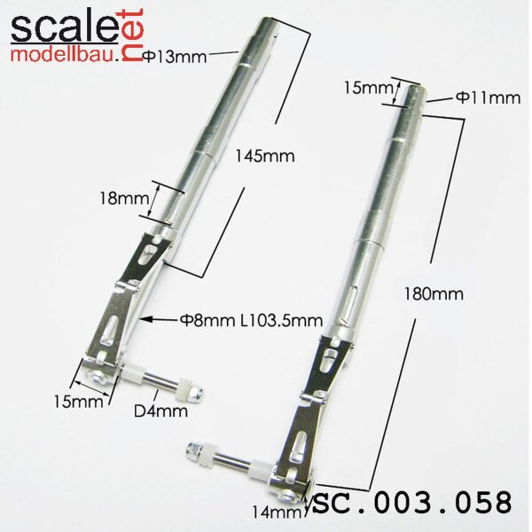 ScaleMod gefederte Fahrwerksbeine 2-Bein 180 mm  ( SC.003.058 )