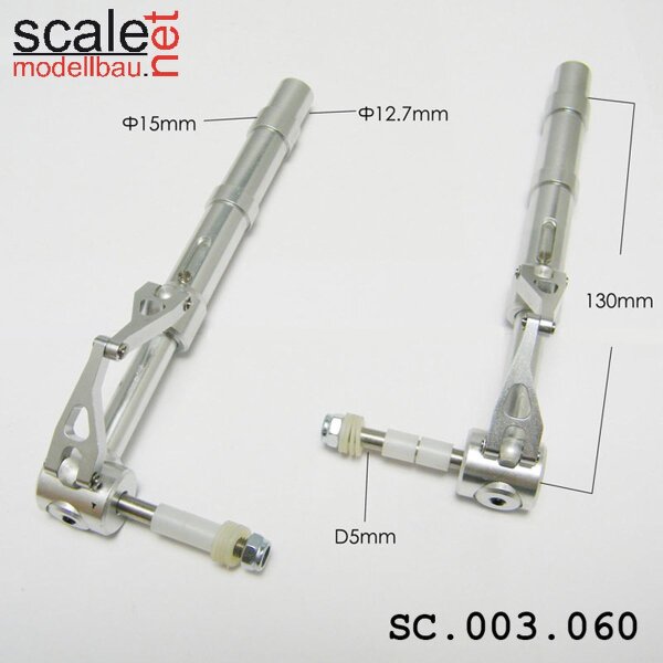 ScaleMod gefederte Fahrwerksbeine 2-Bein 12,7mm / 5mm Achse Länge 130 mm  ( SC.003.060 )