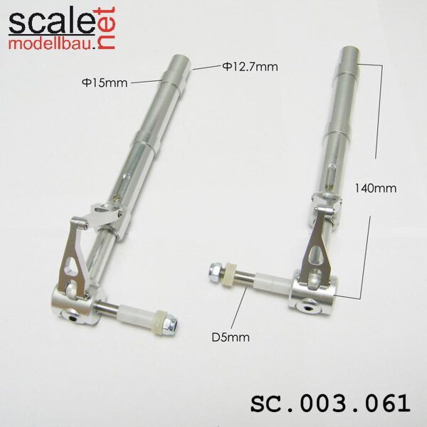ScaleMod gefederte Fahrwerksbeine 2-Bein 12,7mm / 5mm Achse Länge 140 mm  ( SC.003.061 )