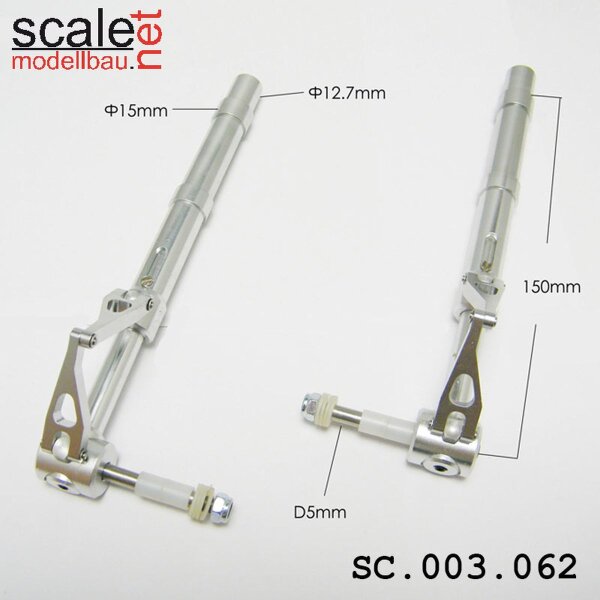 ScaleMod gefederte Fahrwerksbeine 2-Bein 12,7mm / 5mm Achse Länge 150 mm  ( SC.003.062 )
