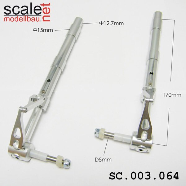 ScaleMod gefederte Fahrwerksbeine 2-Bein 12,7mm / 5mm Achse Länge 170 mm  ( SC.003.064 )