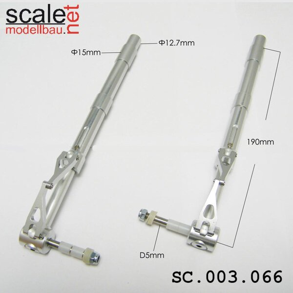 ScaleMod gefederte Fahrwerksbeine 2-Bein 12,7mm / 5mm Achse Länge 190 mm  ( SC.003.066 )
