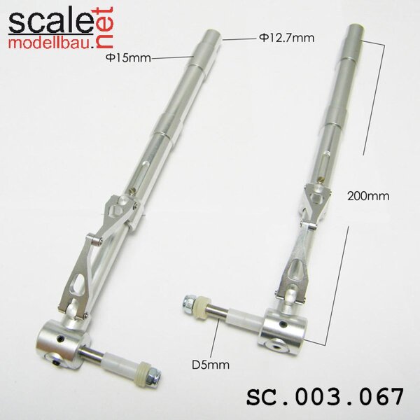 ScaleMod gefederte Fahrwerksbeine 2-Bein 12,7mm / 5mm Ache Länge 200 mm  ( SC.003.067 )