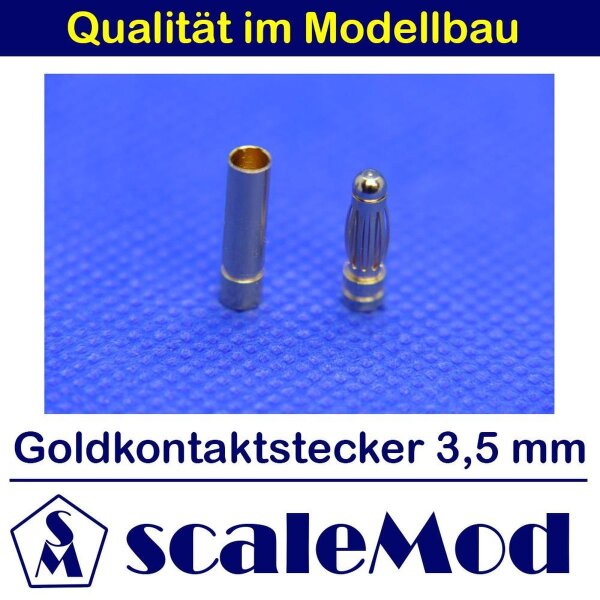 scaleMod Goldkontaktstecker 3,5 mm Stecker/Buchse (5 Paar)  ( SC.10.0002 )