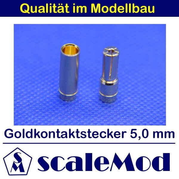 scaleMod Goldkontaktstecker 5,0 mm Stecker/Buchse (5 Paar)  ( SC.10.0004 )