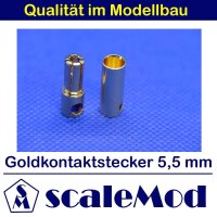 scaleMod Goldkontaktstecker 5,5 mm Stecker/Buchse (5...