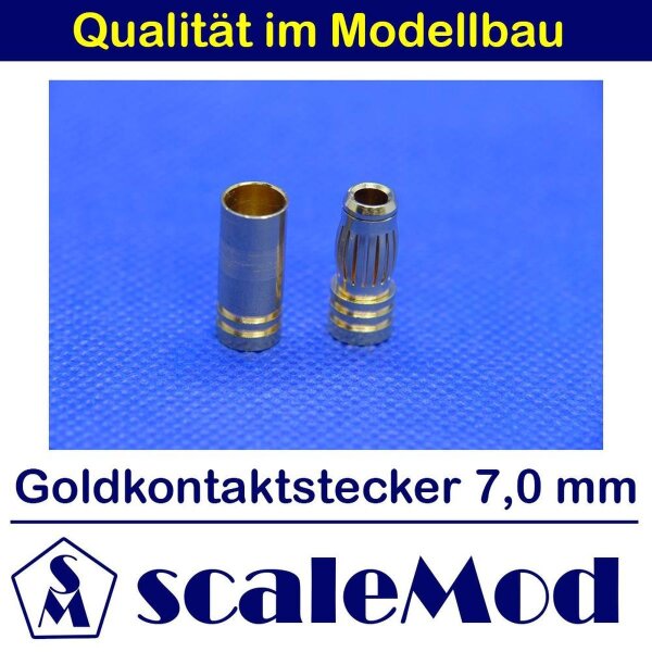 scaleMod Goldkontaktstecker 7,0 mm Stecker/Buchse (2 Paar)  ( SC.10.0007 )