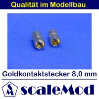 scaleMod Goldkontaktstecker 8,0 mm Stecker/Buchse (2 Paar)  ( SC.10.0008 )
