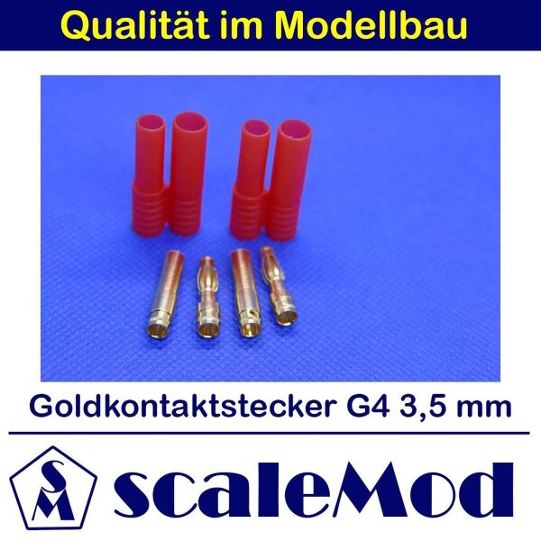 scaleMod Goldkontaktstecker EC 3,5 mm mit Gehäuse Stecker/Buchse (5 Paar)  ( SC.10.0020 )
