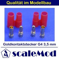 scaleMod Goldkontaktstecker EC 4,0 mm mit Gehäuse...