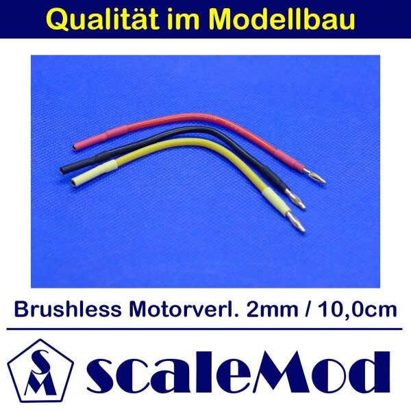 scaleMod Brushless Motorkabelverlängerung 16AWG 2,0 mm 10cm (3 Stk, je 1x rot/s  ( SC.11.0060 )