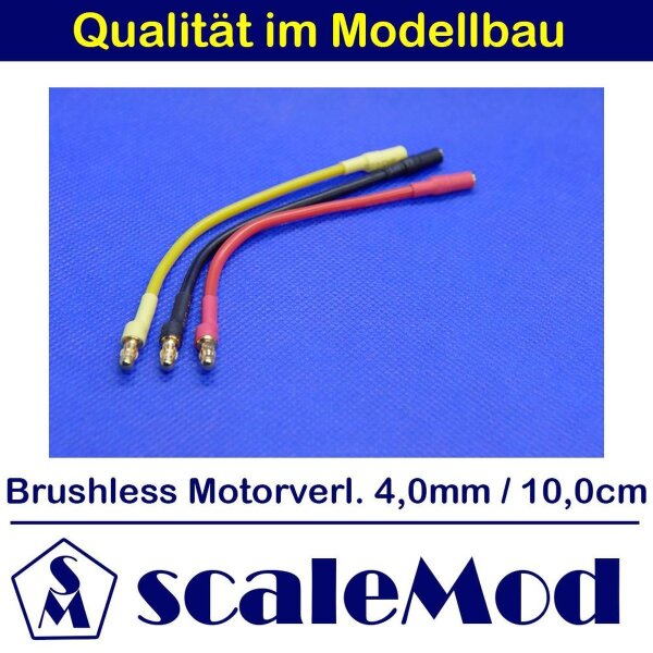scaleMod Brushless Motorkabelverlängerung 16AWG 4,0 mm 10cm (3 Stk, je 1x rot/s  ( SC.11.0065 )