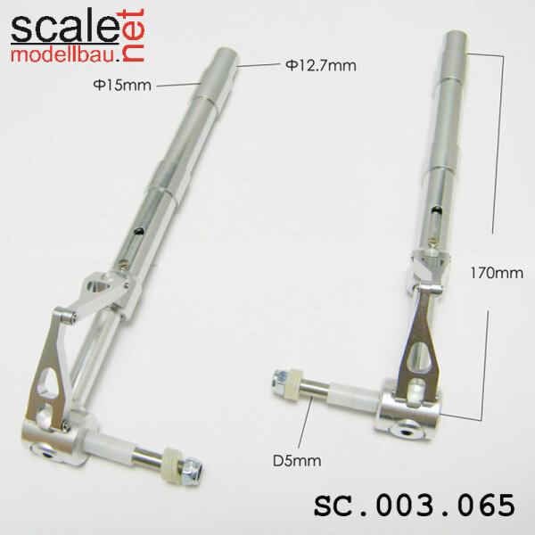 ScaleMod gefederte Fahrwerksbeine 2-Bein 12,7mm / 5mm Achse L&auml;nge 180 mm