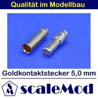scaleMod Goldkontaktstecker 5,0 mm Stecker/Buchse (5 Paar)
