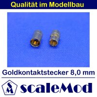 scaleMod Goldkontaktstecker 8,0 mm Stecker/Buchse (2 Paar)