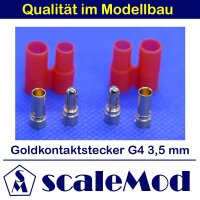 scaleMod Goldkontaktstecker EC 4,0 mm mit Geh&auml;use...