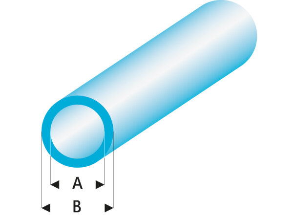 Krick ASA Rohr transparent blau 3x4x330 mm (5)